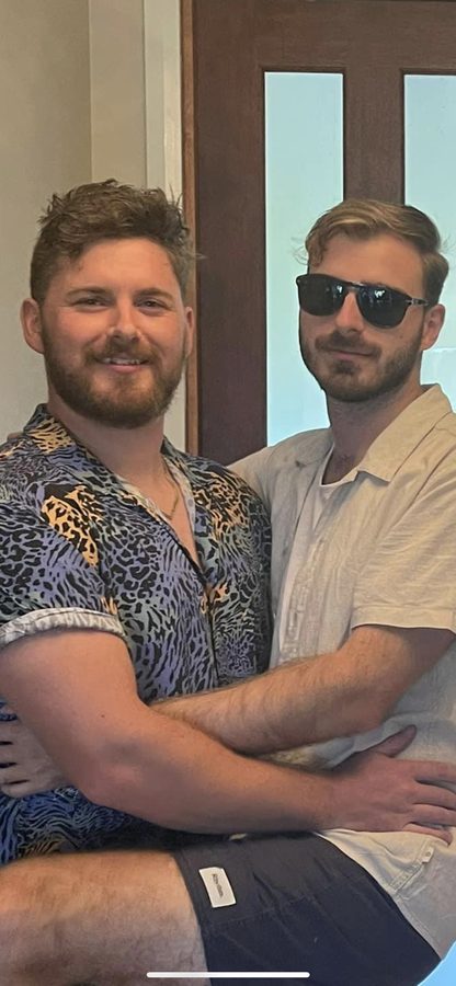 Two brothers posing together
