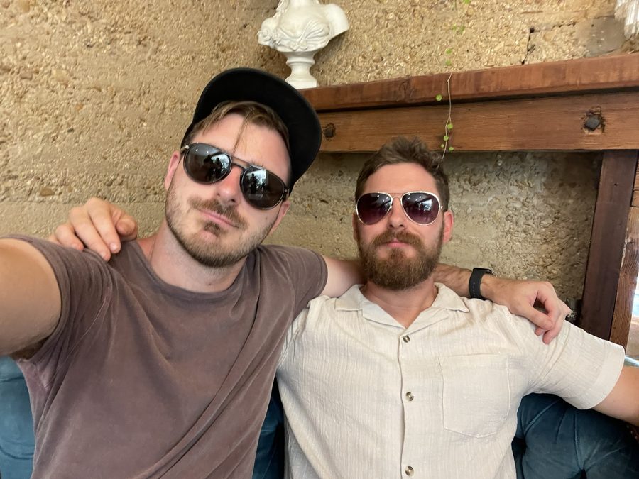 Two brothers in sunglasses